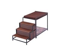 VEVOR Lit Superposé pour Animaux de Compagnie Chien Chat avec Escaliers Plusieurs Marches avec Rangement pour Utilisation Intérieure Maison Chambre Près du Chevet Fenêtre, Marron Foncé, Taille Moyenne