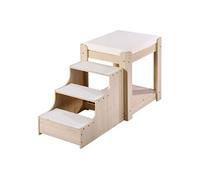 VEVOR Lit Superposé pour Animaux de Compagnie Chien Chat avec Escaliers Plusieurs Marches Plate-forme de Siège Surélevée Coussin en Mousse pour Utilisation Intérieure Près du Chevet et Fenêtre, Beige