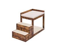 Lit Superposé pour Animaux Compagnie Chien Chat Escaliers Marron Foncé