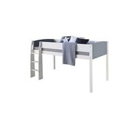 Homestyle4u Lit mezzanine pour enfants 90 x 200 cm blanc – échelle moderne