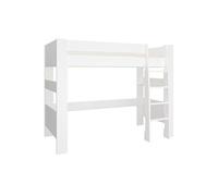 Lit superpose pour enfant avec echelle en MDF coloris blanc - longueur 206 x profondeur 114 x hauteur 164,3 cm --