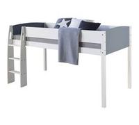 Homestyle4u Lit mezzanine pour enfants 90 x 200 cm blanc – échelle moderne