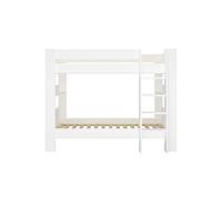 Lit superpose pour enfant en MDF coloris blanc - Longueur 206 x profondeur 114 x hauteur 164,30 cm --