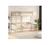 Vidaxl Lit Superposé Avec Bureau 100x200 Cm Bois De Pin Massif Marron