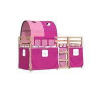 Lit superpose sans matelas 205.5 x 85.5 x 112 cm en bois de couleur