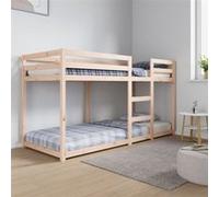 Lit superposé sans matelas 80x200 cm bois de pin massif Naturel G
