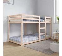 Lit Superposé 90x190 Cm Pin Massif Naturel Solide Simple Marron