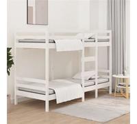 Lit superposé sans matelas blanc 80x200 cm bois de pin massif Beige G