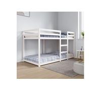 Lit superposé sans matelas blanc 90x190 cm bois de pin massif