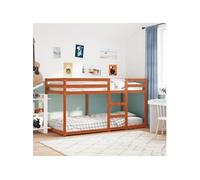 Vidaxl Lit Superposé Cire Marron 80x200 Cm Bois De Pin Massif Marron