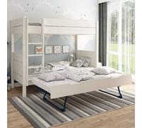 Lit Superposé Séparable Avec Lit Gigogne Pin Massif Achille Blanc 90X190