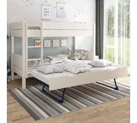 Lit Superposé Séparable Avec Lit Gigogne Pin Massif Achille Blanc 90X190