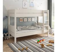 Lit Superposé Séparable Avec Matelas Pin Massif Achille Blanc 90X200
