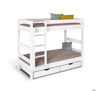 Lit superposé séparable avec tiroirs Aaron Blanc 90x190 cm