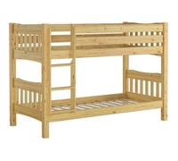 Lit superposé séparable ""de luxe"" pin massif 90x200 avec sommier à lattes en bois 60.15-09Ni70