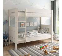 Lit Superposé Séparable Pin Massif Achille Blanc 90X200