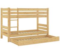 Lit superposé séparable, pin massif naturel 90x200, accessoires variables