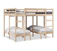 Lit superposé triple 140x200/70x140 cm pin massif