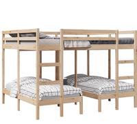 Lit superposé triple 160x200/80x160 cm pin massif