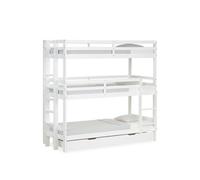 Lit Superposé d'Enfant 90x200 cm avec Matelas 3 Places Cadre de Lit Homestyle4u