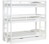 Lit superposé triple 90x200 avec matelas Blanc G