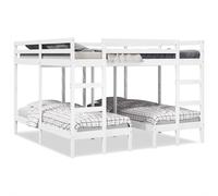 Lit superposé triple blanc 200x200/80x200 cm pin massif