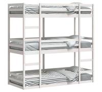 Lit superposé triple blanc 75x190 cm pin massif