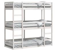 Lit superposé triple blanc 80x200 cm pin massif