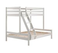 Lit superposé triple en bois massif blanc - Paris Prix - 140x200cm - Convient pour 3 personnes