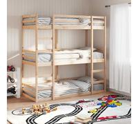 Lit Superposé Triple Mezzanine Chambre Enfants Intérieur Bois Pin Massif vidaXL