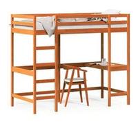 Lit superpose 205.5 x 97.5 x 175 cm en cire sans sommier de couleur