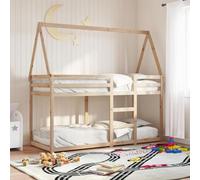 Vidaxl Lit Superposé Avec Toit 80x200 Cm Bois De Pin Massif Marron