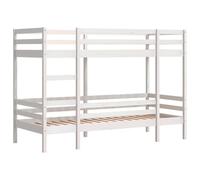 Vidaxl Lit Superposé Blanc 90x190 Cm Bois De Pin Massif Blanc