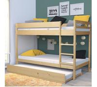 LIT SUPERPOSE WALLY 90x190 + 2 SOMMIERS + 1 LIT TIROIR/ NATUREL