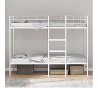 Lit superposés séparables enfant - JM - Sommiers inclus - sans matelas - blanc 90x200 cm - acier LL396