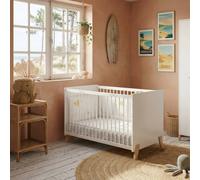 Baby Price – Lit bébé sur pieds Joy en bois – Blanc/marron – 60x120