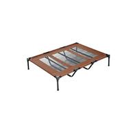 Lit sur pieds XXL pour chien chat lit de camp animal lit surélevé Oxford textilène micro-perforé dim. 122L x 92l x 23H cm marron clair