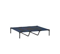 PawHut Lit Surélevé pour Chien/Chat XXL Bleu Foncé Confort Camping 122x92x23cm | Aosom France