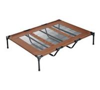 PawHut Lit sur Pieds XXL pour Chien Chat lit de Camp Animal 122L x 92l x 23H cm Marron Clair