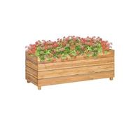 Lit Surélevé Jardinière Pot de Jardin Bois de Teck Recy t Acier vidaXL