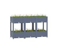 Lit surélevé - - 120x40x71 cm - Polypropylène - Gris foncé - Gris - Plastique