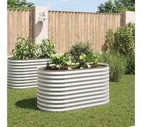Lit Surélevé 240x80x44 cm Acier Galvanisé Gris Jardinière Pot de Fleurs vidaXL