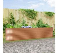 vidaXL Jardinière surélevée bois brun en acier galva 160 x 80 x 81 cm