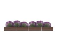Lit Surélevé De Jardin Acier Galvanisé 600x80x45 Cm Marron Marron