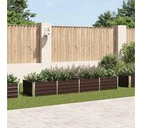 Vidaxl Lit Surélevé De Jardin Marron 320x80x45 Cm Acier Galvanisé