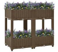 Lit surélevé 80x40x71 cm Polypropylène Marron G