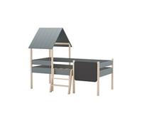 Lit sureleve 90x190 en bois massif barriere tete de lit vert