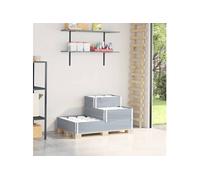 Vidaxl Collier De Palette À 3 Niveaux Gris 120x80cm Bois De Pin Massif