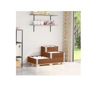 Vidaxl Collier De Palette À 3 Niveaux Marron 120x80 Cm Bois Pin Massif