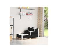 Vidaxl Collier De Palette À 3 Niveaux Noir 120x80cm Bois De Pin Massif